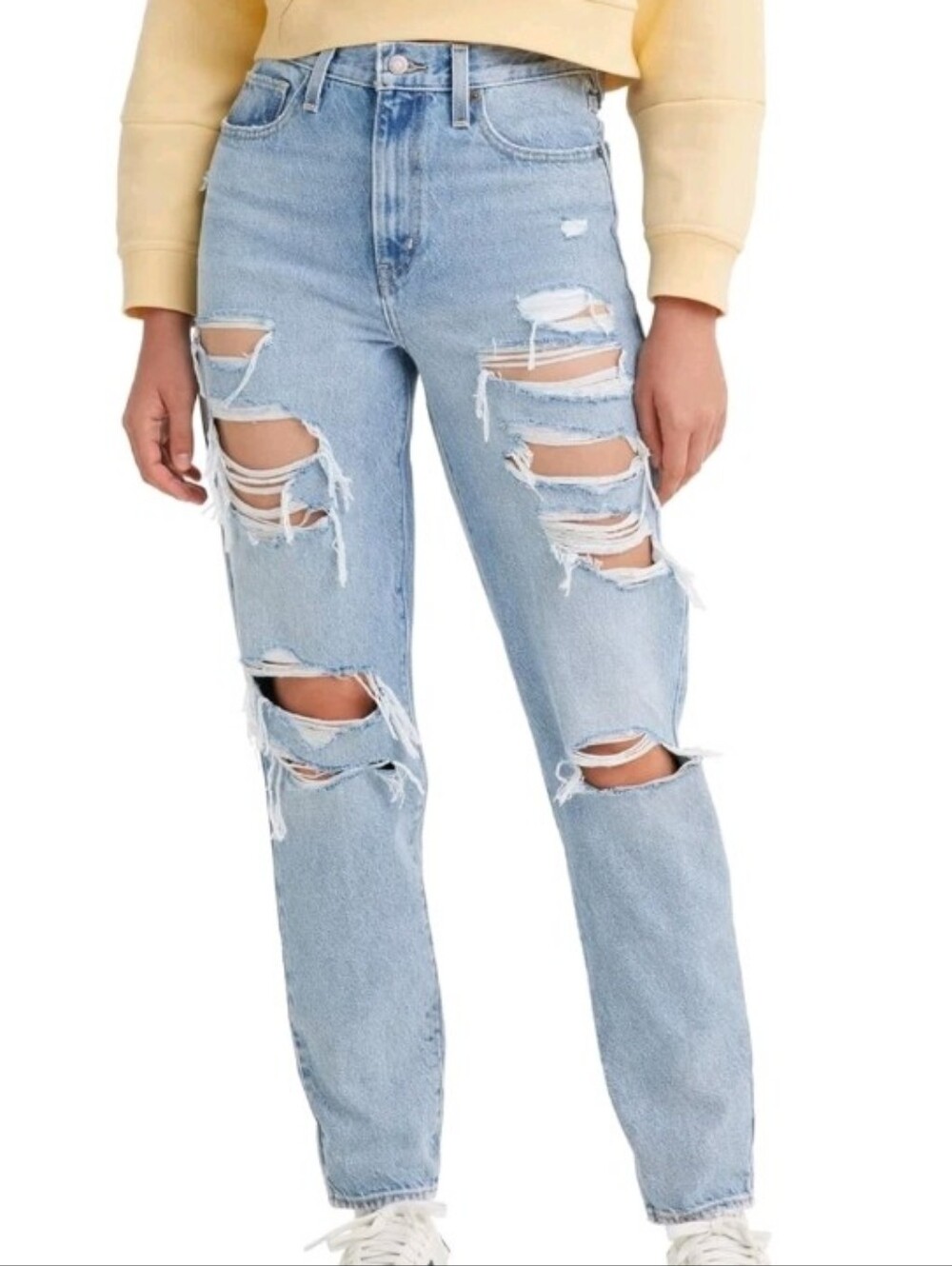 Levi's Distressed Tapered Leg High-Waisted Mom Jeans Size 28